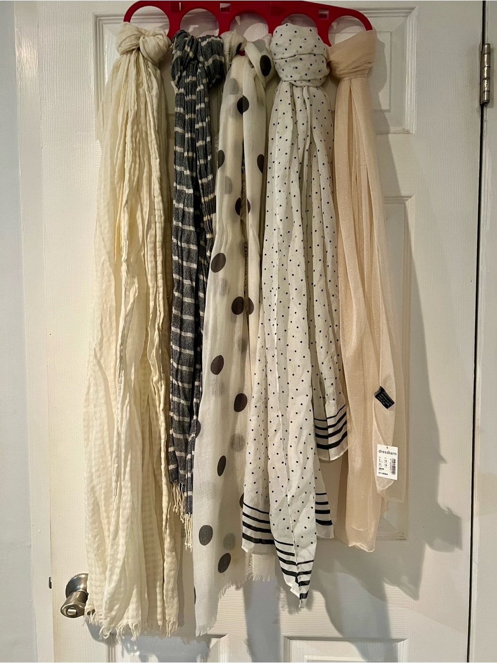 Classic Neutral Scarf Set – Cream, Black, Beige